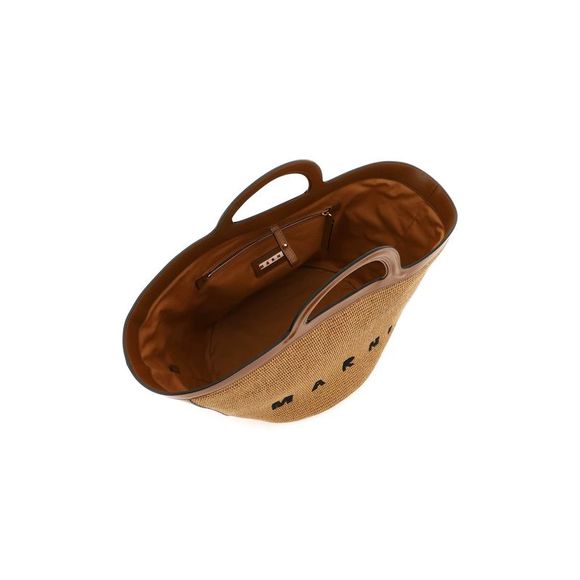 Marni Tropicalia Leather And Raffia Tote Bag - Picture 2 of 3